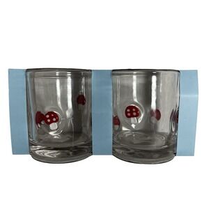 Setโ of 2 DOF Glasses 11 oz Mushroom Design Barware Drinkware